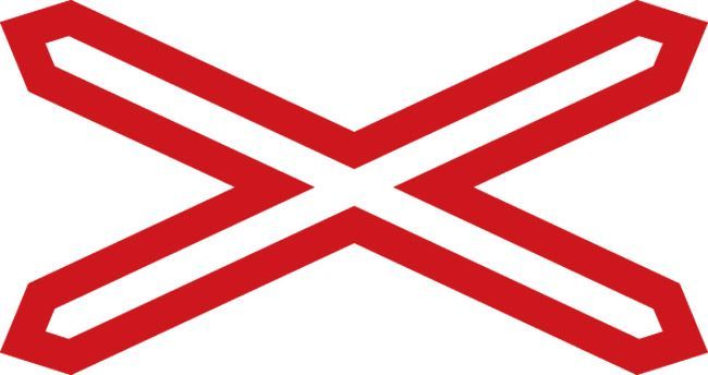 Dopravní značka - Výstražný kříž pro žel. př. jednokolejný