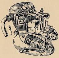 Řadový dvouválec Jawa 500 OHC při pohledu zleva