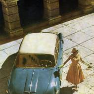 Tatra 603 na titulním snímku prospektu v českém jazyce, vůz je v elegantní dvoubarevné kombinaci (1958)