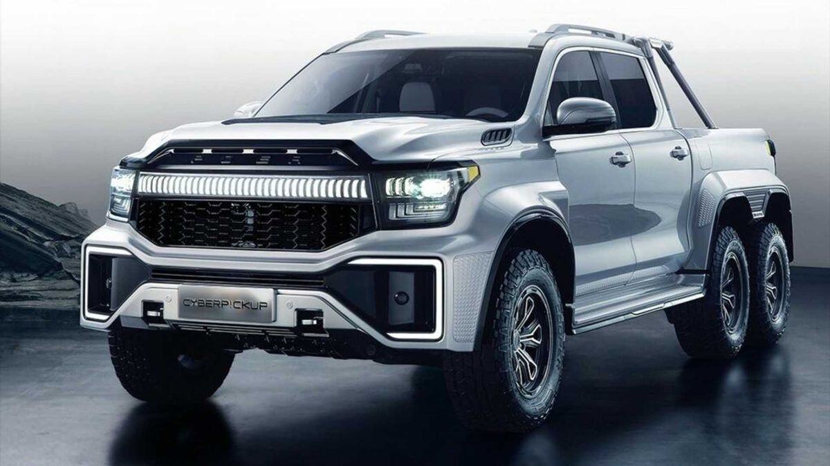 Šílenost z Číny: Drsný Cyberpickup 6×6 jezdí na benzin, elektřinu nebo vodík