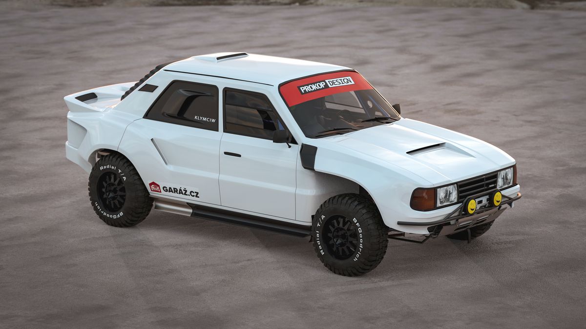 Rýsuje se nová škodovka pro Dakar? Oživili jsme Klymčiwovu myšlenku terénní 130 LR, s níž by měl šanci na vítězství!