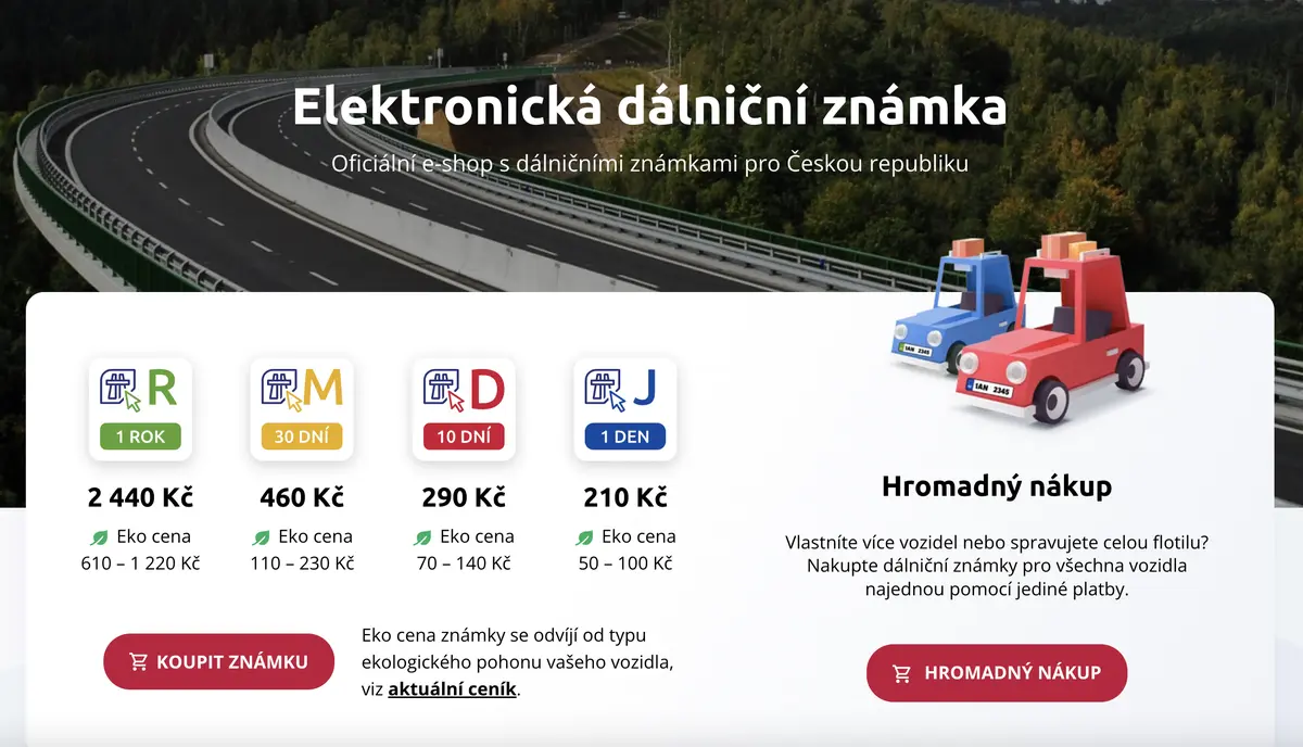 Toto je oficiální e-shop s dálničními známkami. Adresa je edalnice.cz.