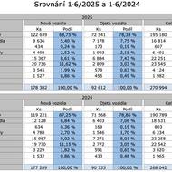 Grafy k registracím 1–6/2025.
