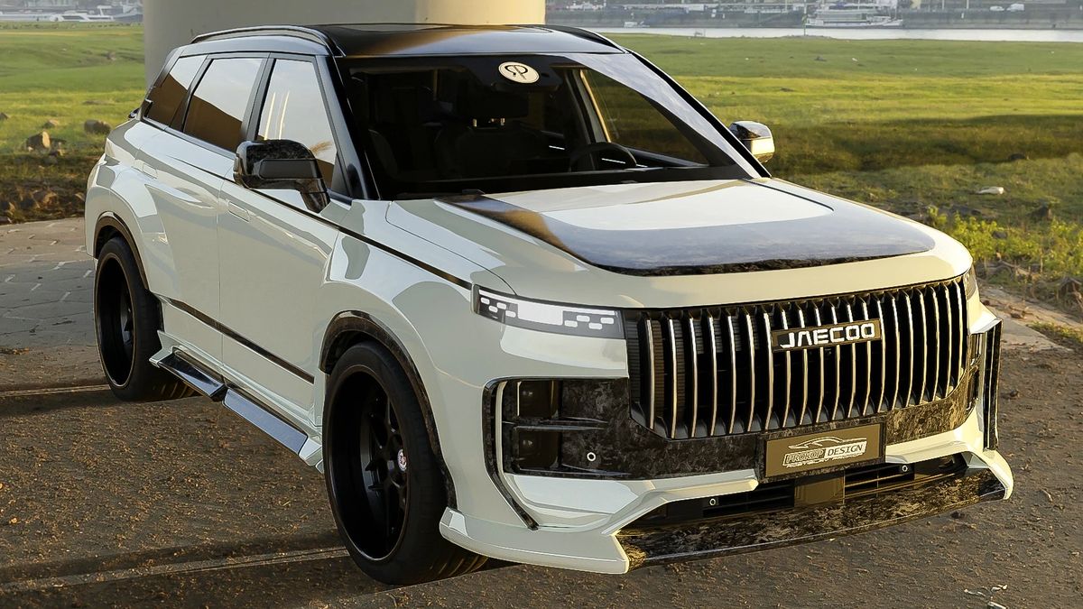 První tuningová vizualizace SUV od mladé čínské značky je tady. Navrhl ji český designér, karbonem nešetřil
