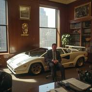 Kontroverzní snímky, které mají zachycovat americké boháče s drahými auty v kancelářích