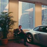 Kontroverzní snímky, které mají zachycovat americké boháče s drahými auty v kancelářích