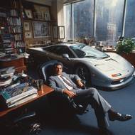 Kontroverzní snímky, které mají zachycovat americké boháče s drahými auty v kancelářích